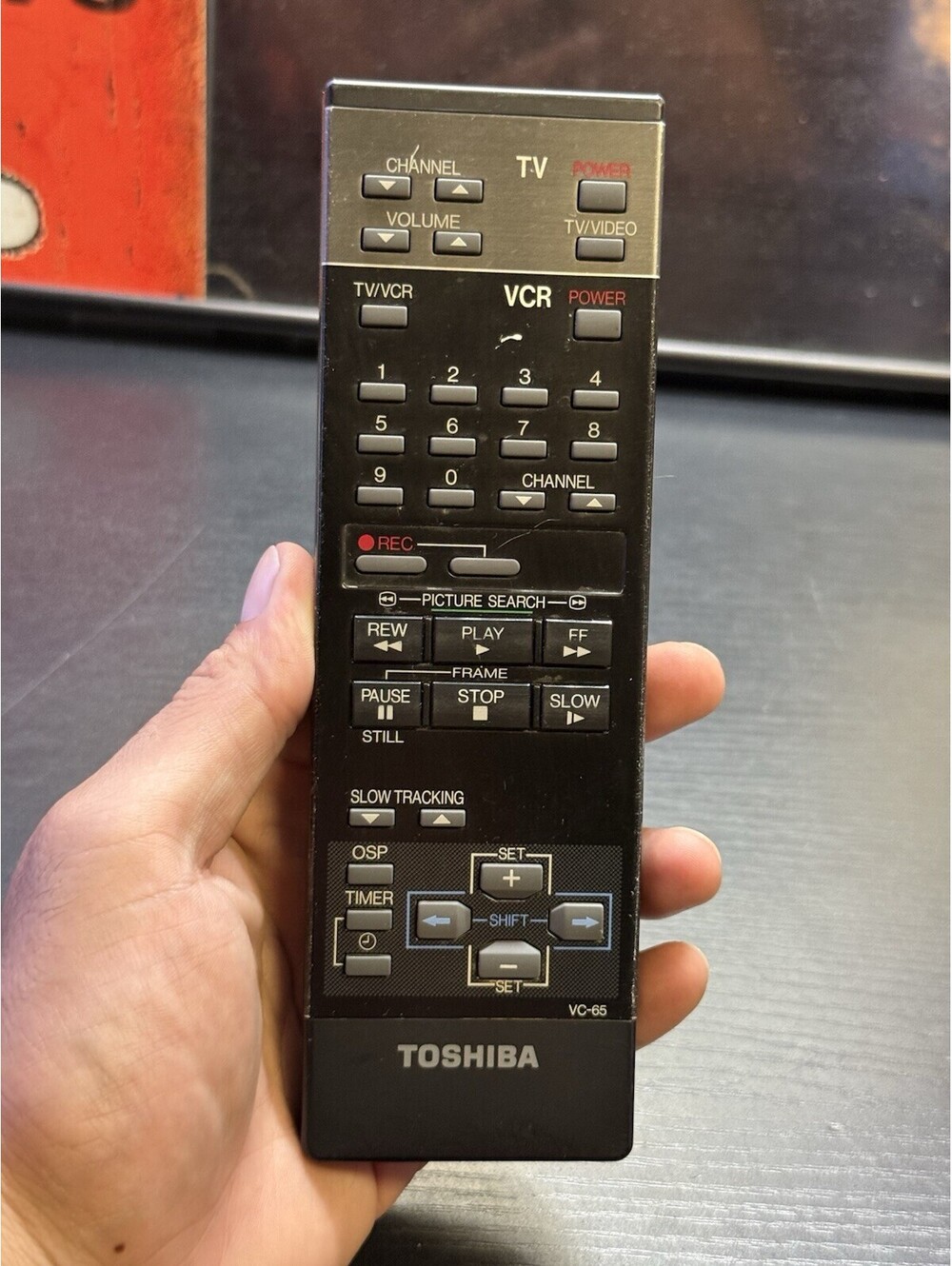 Vintage Toshiba VC-65 VCR TV Remote Control OEM Genuine Made in Japan
